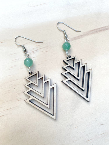 Wooden Triangle Earrings