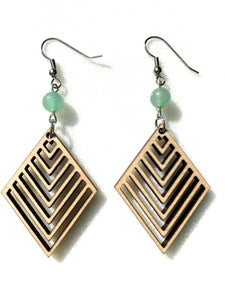Wooden Chevron Earrings