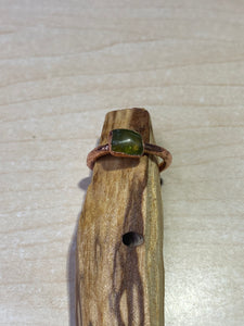 ABRACADABRA Raw Peridot Ring Sz 5