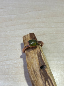 ABRACADABRA Raw Peridot Ring Sz 5