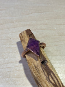 ABRACADABRA Kite Shaped Amethyst Ring sz 7.5