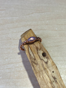 ABRACADABRA twisted marquise shaped Moonstone Ring sz 5.25