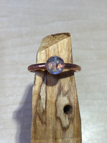 ABRACADABRA round Moonstone Ring sz 5.75