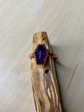 Load image into Gallery viewer, ABRACADABRA Coffin Shaped Amethyst Ring sz 7.5
