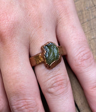 Load image into Gallery viewer, ABRACADABRA Wide Band Peridot Ring Sz 8.5
